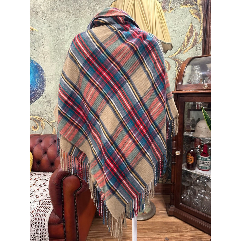 Cato Boho Plaid Poncho Cape One Size - Picture 6 of 10